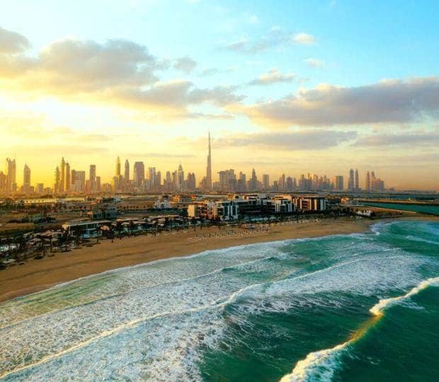 Paisaje de una de las playas de Dubái. 