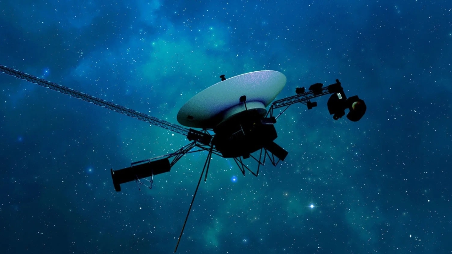 Diseño artístico de la sonda Voyager 1