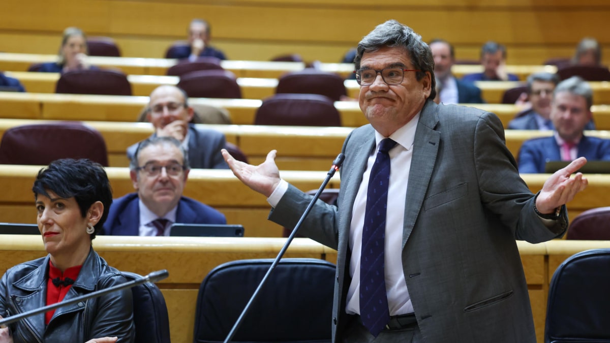 El ministro José Luis Escrivá, en el Senado.