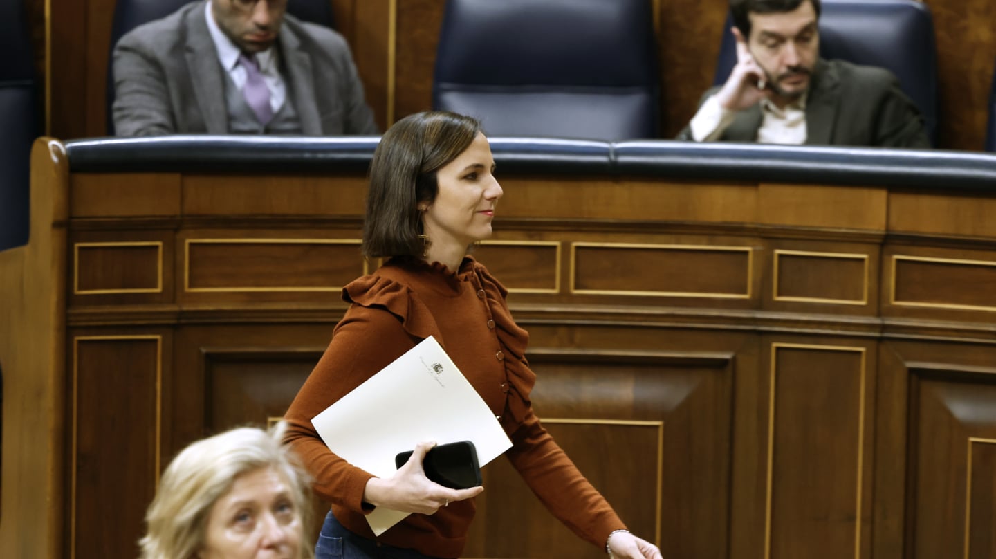 La líder de Podemos, Ione Belarra, durante un pleno parlamentario, este miércoles en el Congreso