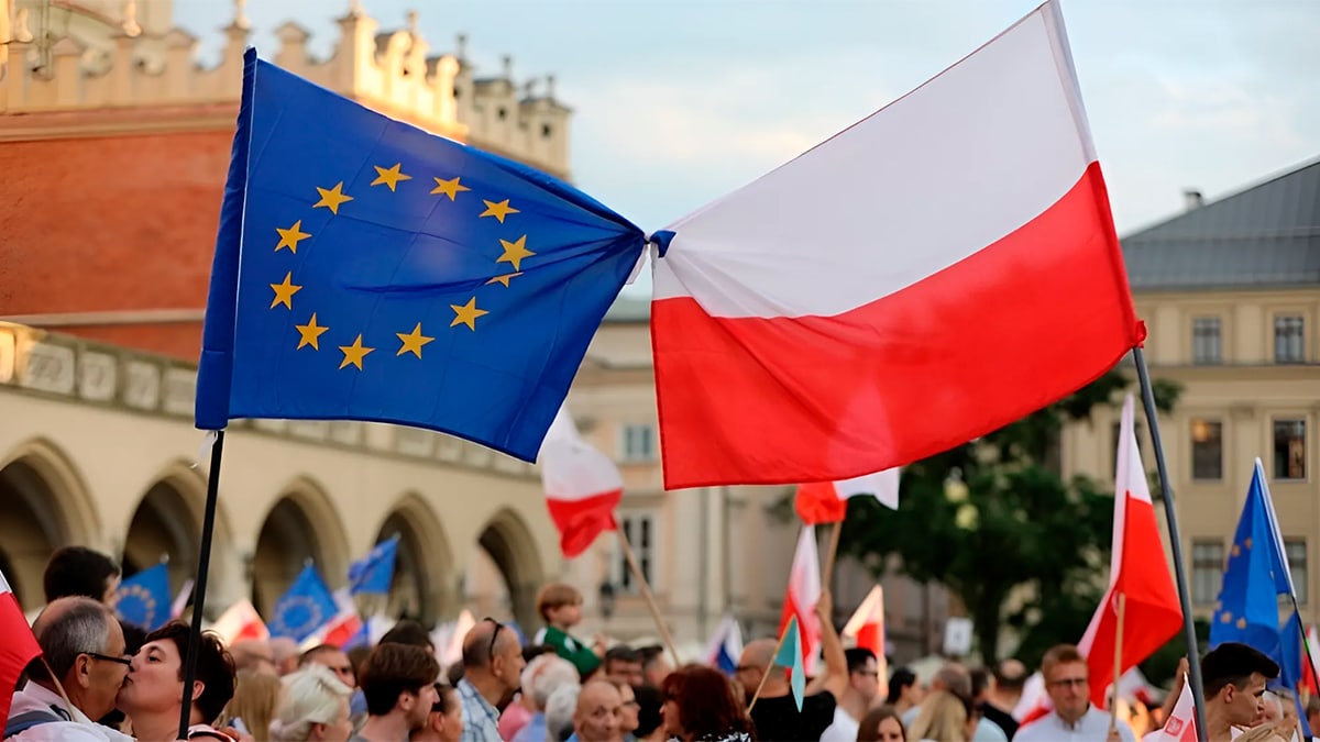 Celebración en Varsovia del ingreso de Polonia en la UE.