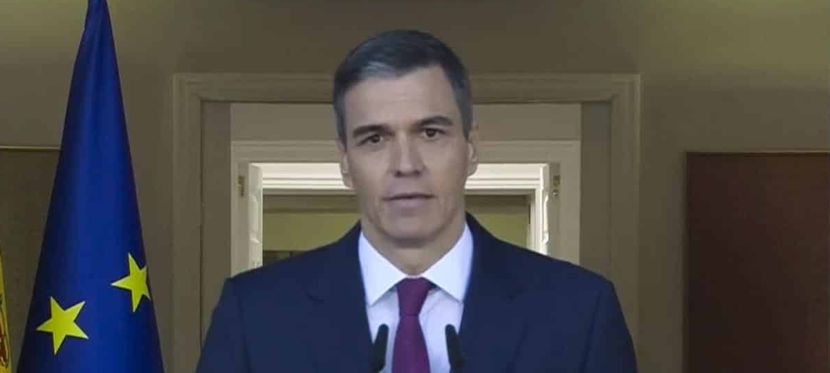 Pedro Sánchez, en su declaración institucional en Moncloa.