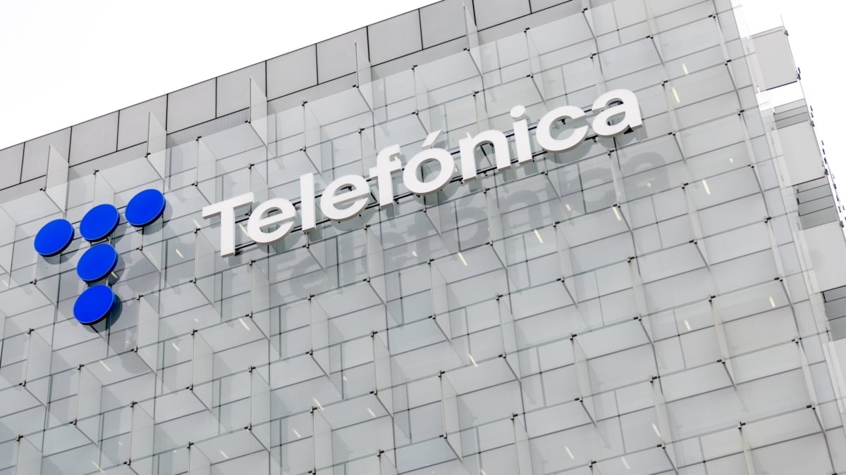 Vista de la sede de Telefónica, a 28 de noviembre de 2023