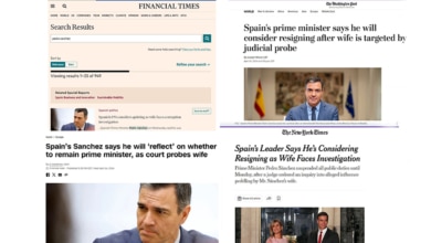 La prensa internacional liga la dimisión de Sánchez a la posible corrupción de Begoña Gómez