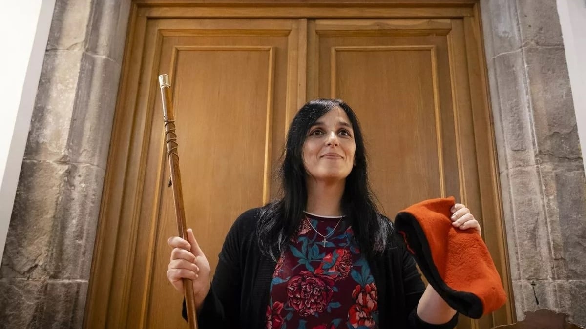 La alcaldesa de Ripoll (Girona) y líder de Aliança Catalana, Silvia Orriols, en su investidura el pasado mes de junio