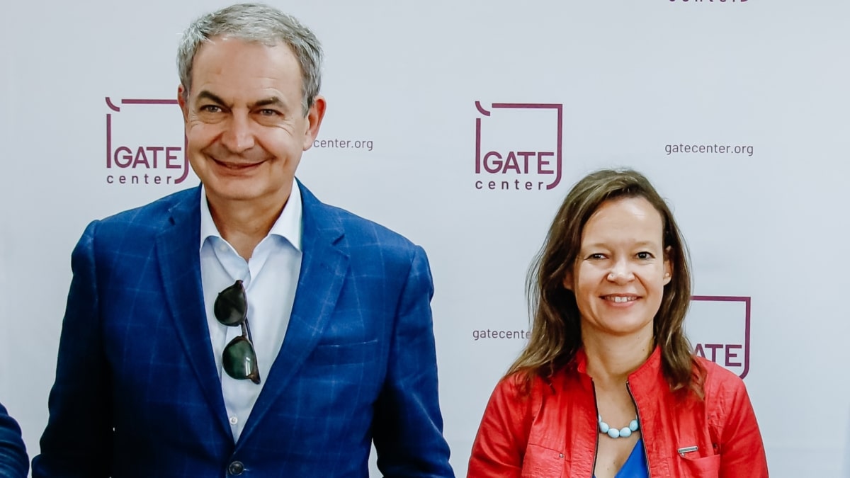 Leire Pajín y José Luis Rodríguez Zapatero, en 2022.