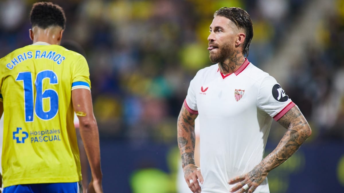 Sergio Ramos, del Sevilla, en un partido contra el Cádiz