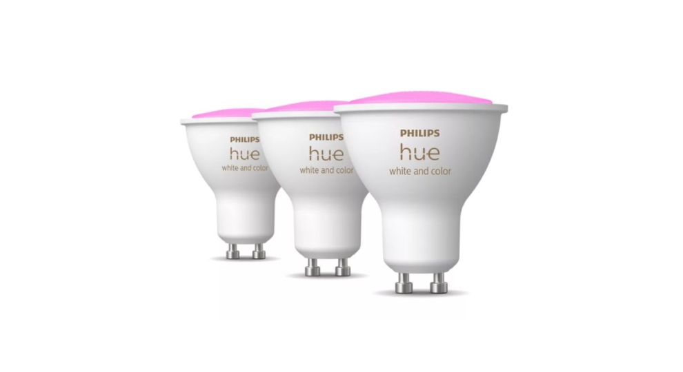 3 bombillas inteligentes Philips de luz de colores