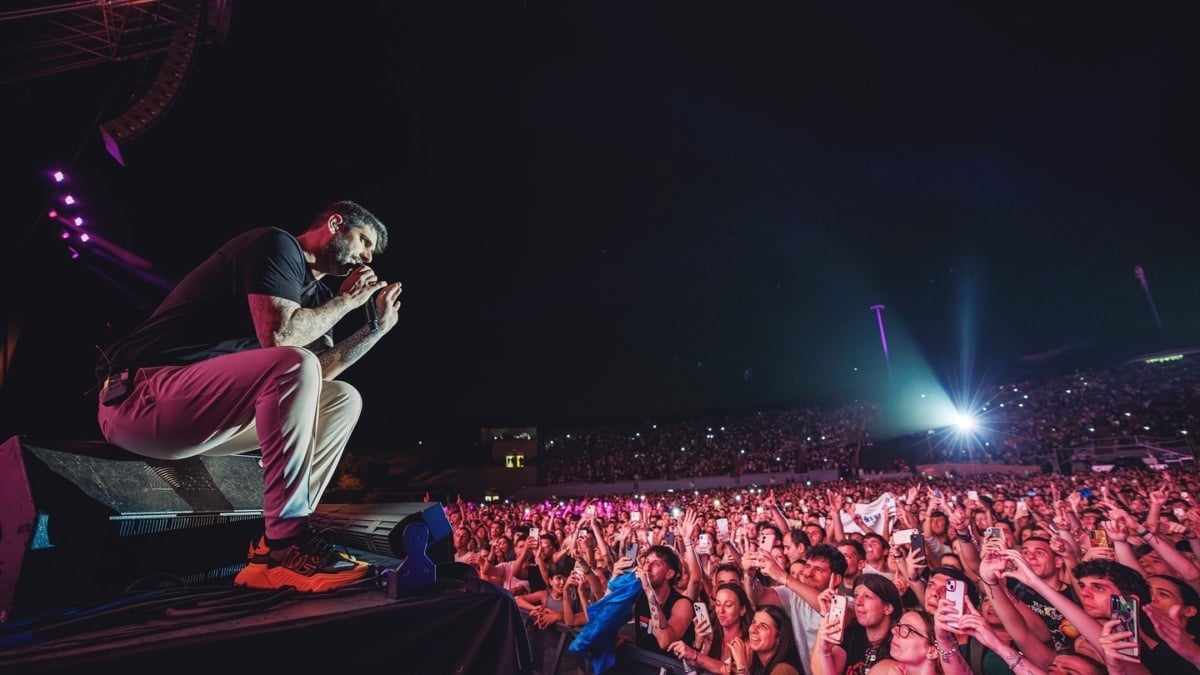 Melendi, durante su concierto en Rivas-Vaciamadrid