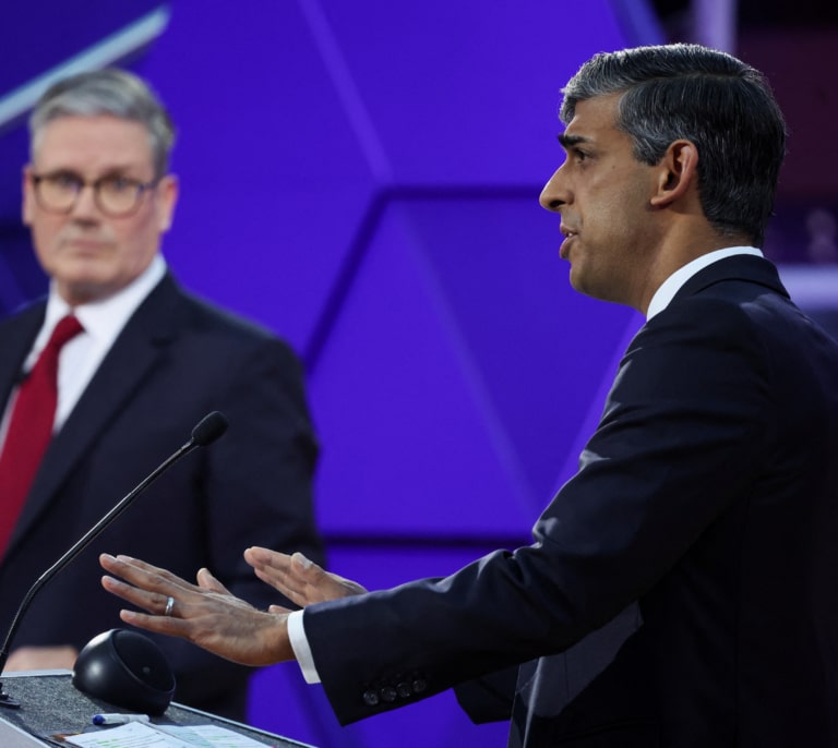 Sunak atiza el miedo a la subida de impuestos en Reino Unido en un debate combativo contra Starmer
