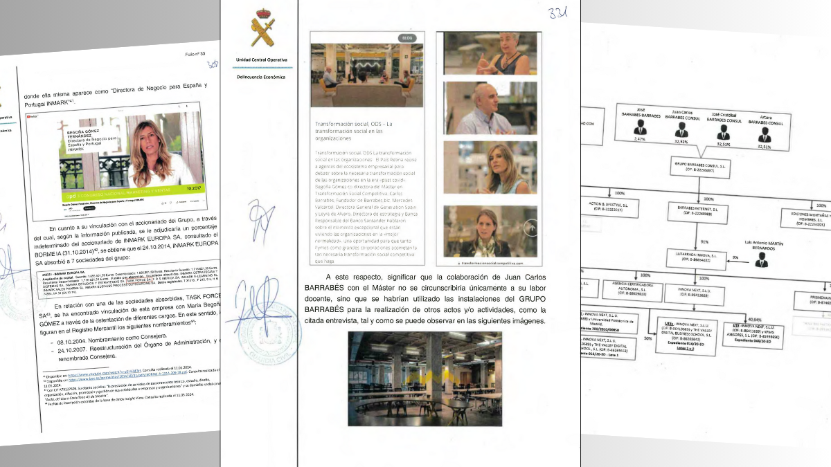Informe de la UCO y Begoña Gómez en una foto de archivo