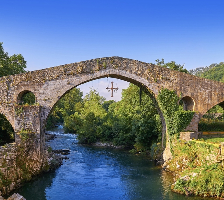 ¿'Magalufada' en Cangas de Onís? Indignación por los actos vandálicos contra su histórico puente medieval