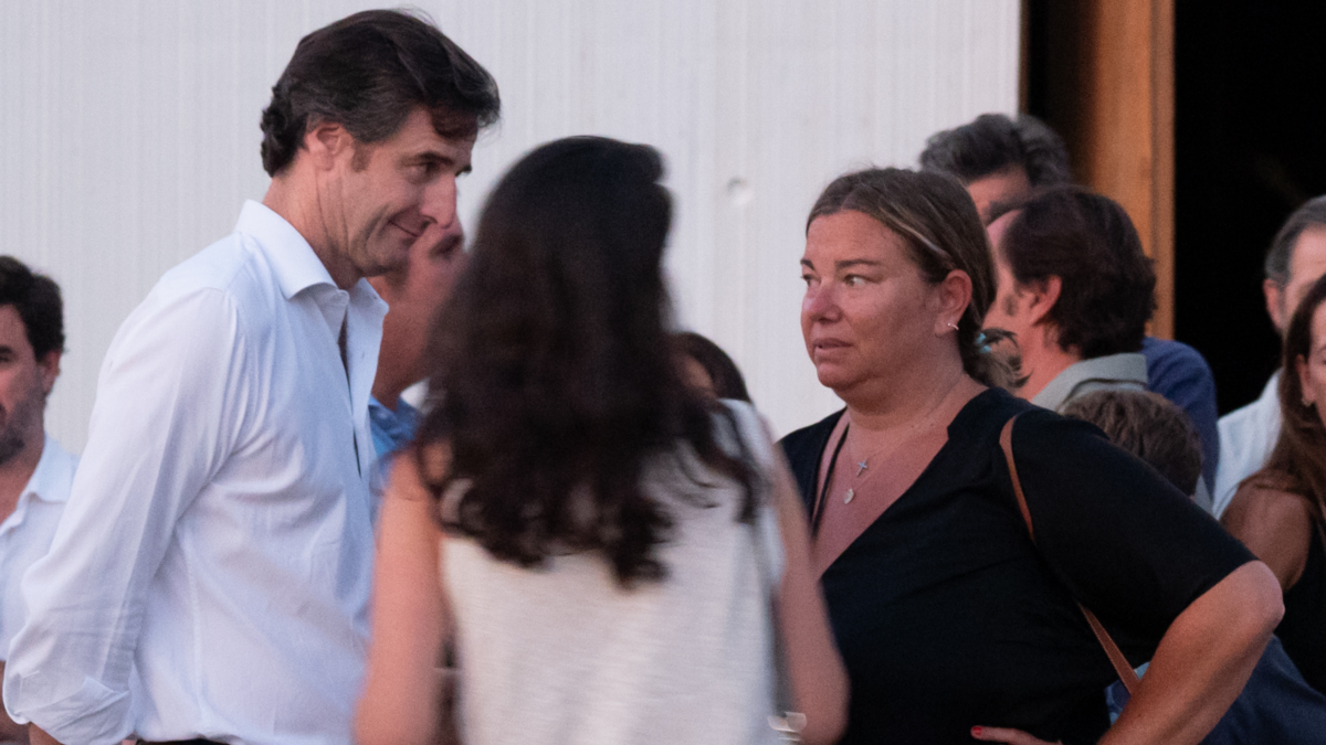 Caritina Goyanes durante el funeral de su padre el 7 de agosto.