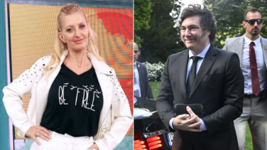 Milei "oficializa" con un beso su comentada relación con la exvedette 'Yuyito' González