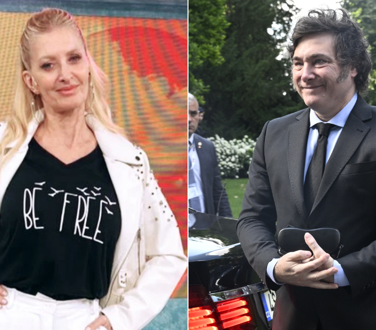 Milei "oficializa" con un beso su comentada relación con la exvedette 'Yuyito' González