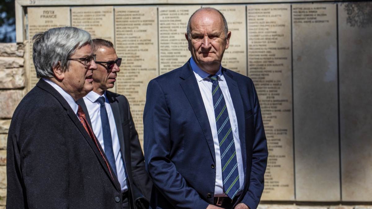 Dietmar Woidke (D), candidato de SPD a las elecciones en Brandenburgo, en su visita a Jerusalén