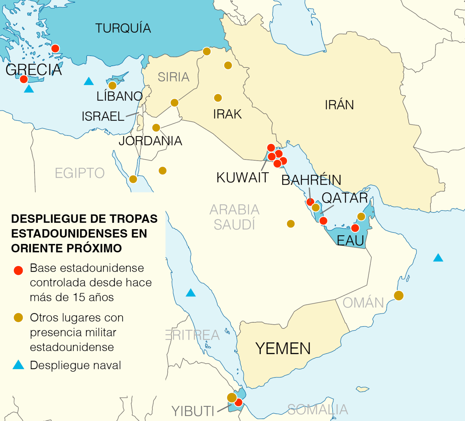 Bases de EEUU en Oriente Medio, el blanco de la represalia iraní