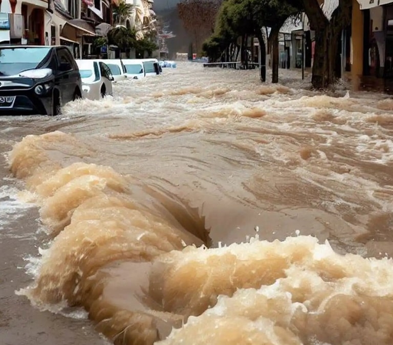 Así logró la Policía Nacional mantener a flote a una mujer que estaba siendo arrastrada por la DANA en Benetúser