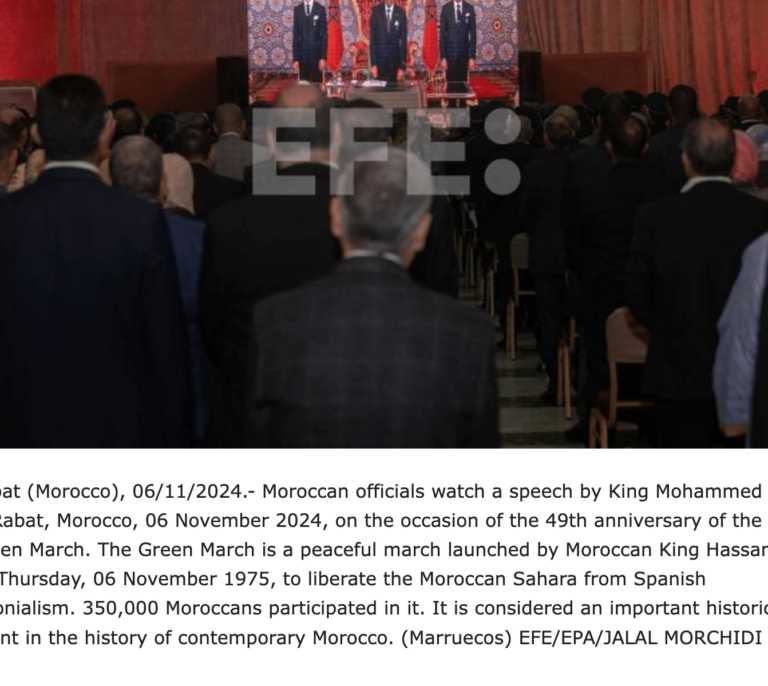 La agencia Efe considera que la Marcha Verde liberó al "Sáhara marroquí" del "colonialismo español"
