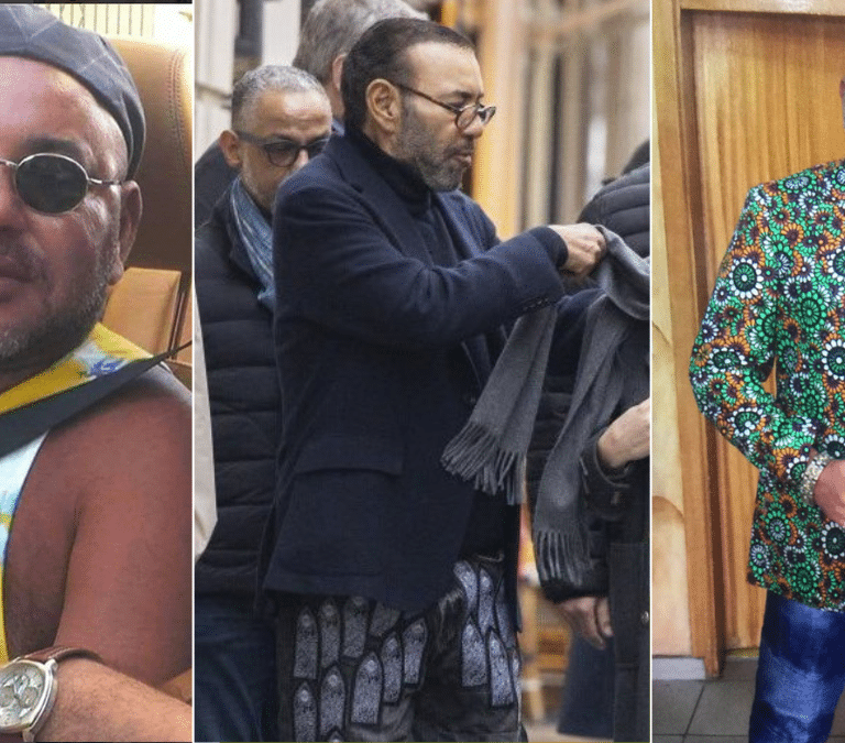 Vaqueros de mil euros, estampados hippies y pasión por la sastrería: el armario exagerado de Mohamed VI