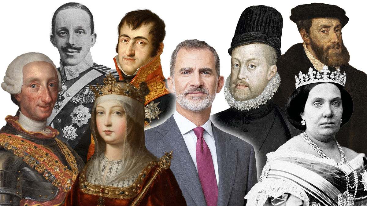 El rey Felipe VI junto a sus antepasados.