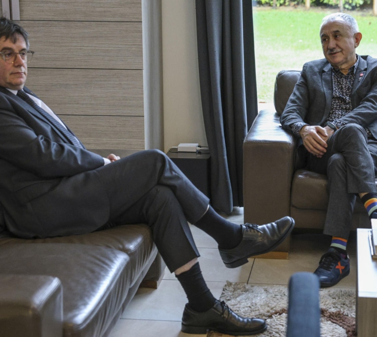 Pepe Álvarez negocia directamente con Puigdemont en Waterloo la reducción de la jornada laboral