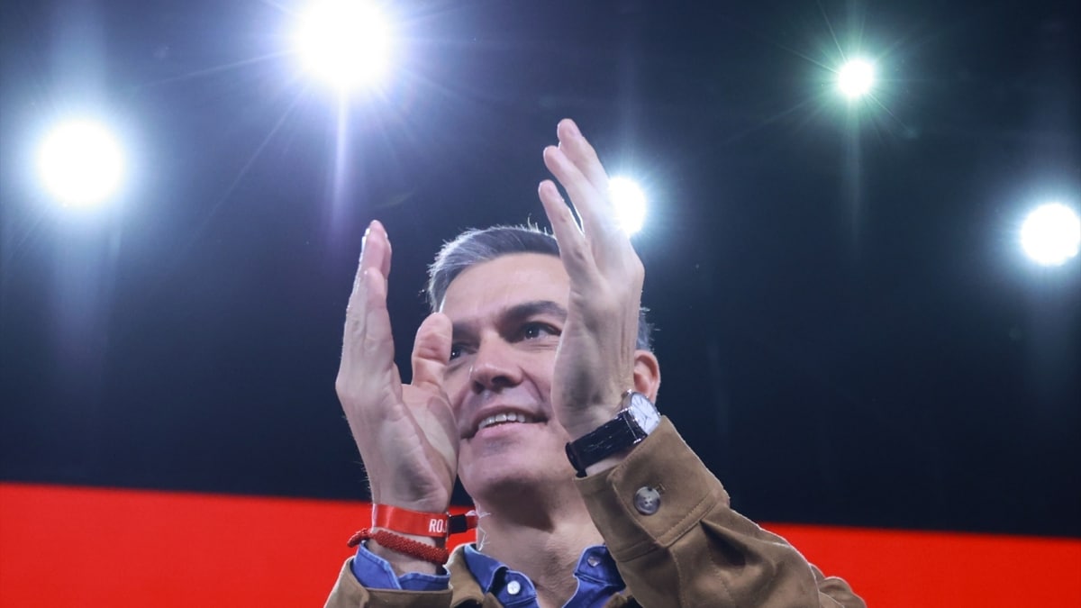 El presidente del Gobierno, Pedro Sánchez, durante el congreso federal del PSOE que lo renovó como secretario general