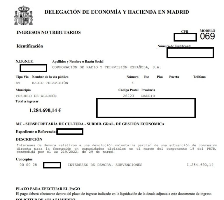 El documento que prueba la gran negligencia de RTVE con la UE: una ‘multa’ de 1,2 millones