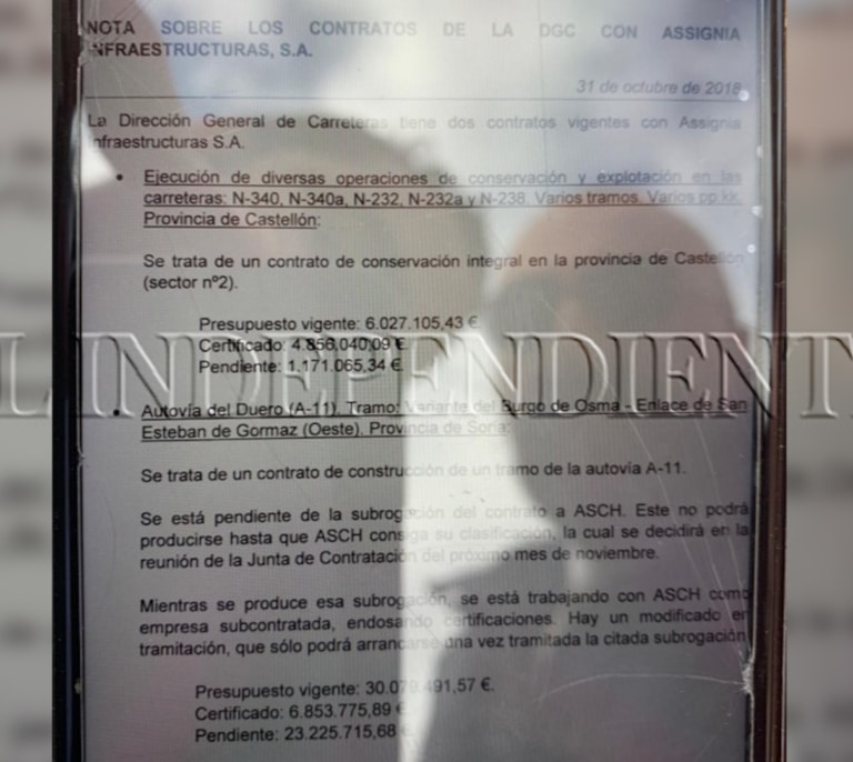 Aldama aporta en el Supremo nuevas fotos y anotaciones que apuntan a amaños de Transportes
