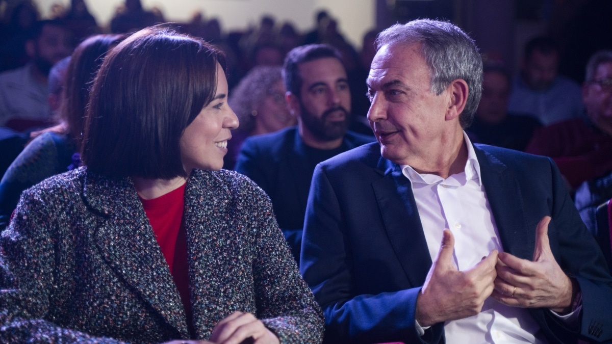 La secretaria general del PSPV-PSOE, Diana Morant, y el expresidente del Gobierno José Luis Rodríguez Zapatero.