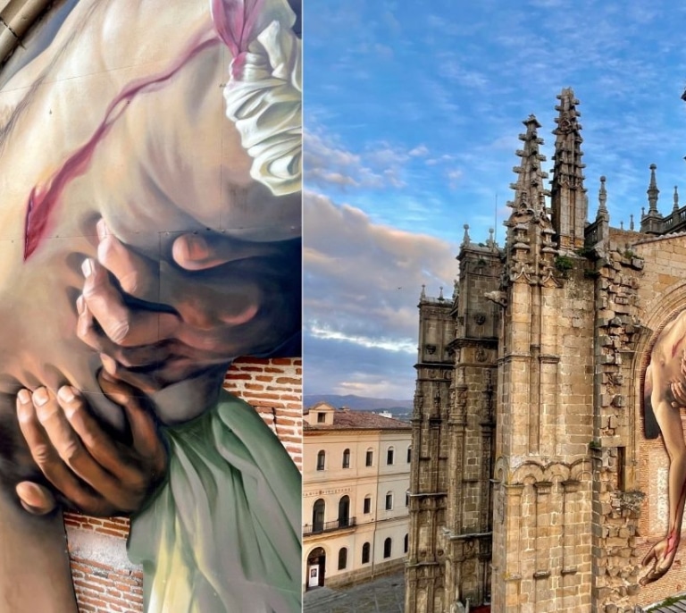 El mural 'El Descendimiento' de Plasencia, reconocido como el mejor mural del mundo