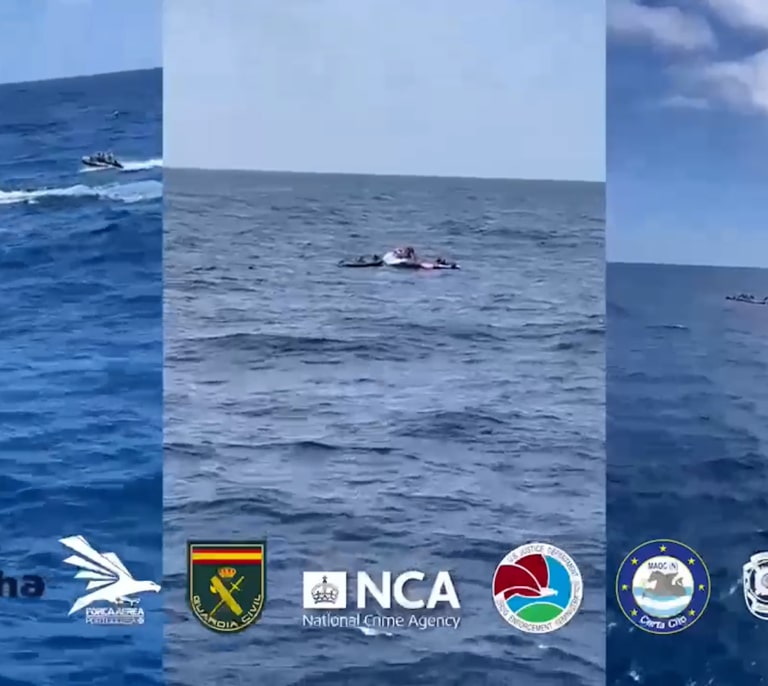 La Guardia Civil intercepta en el Atlántico un narcosubmarino con 6,6 toneladas de cocaína