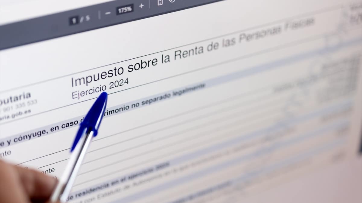 Una persona cumplimenta la declaración de la Renta 2024.