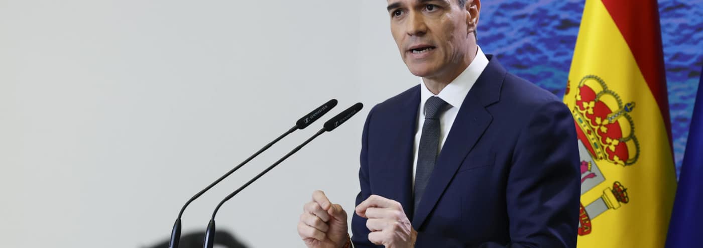Pedro Sánchez, en su comparecencia en La Moncloa.
