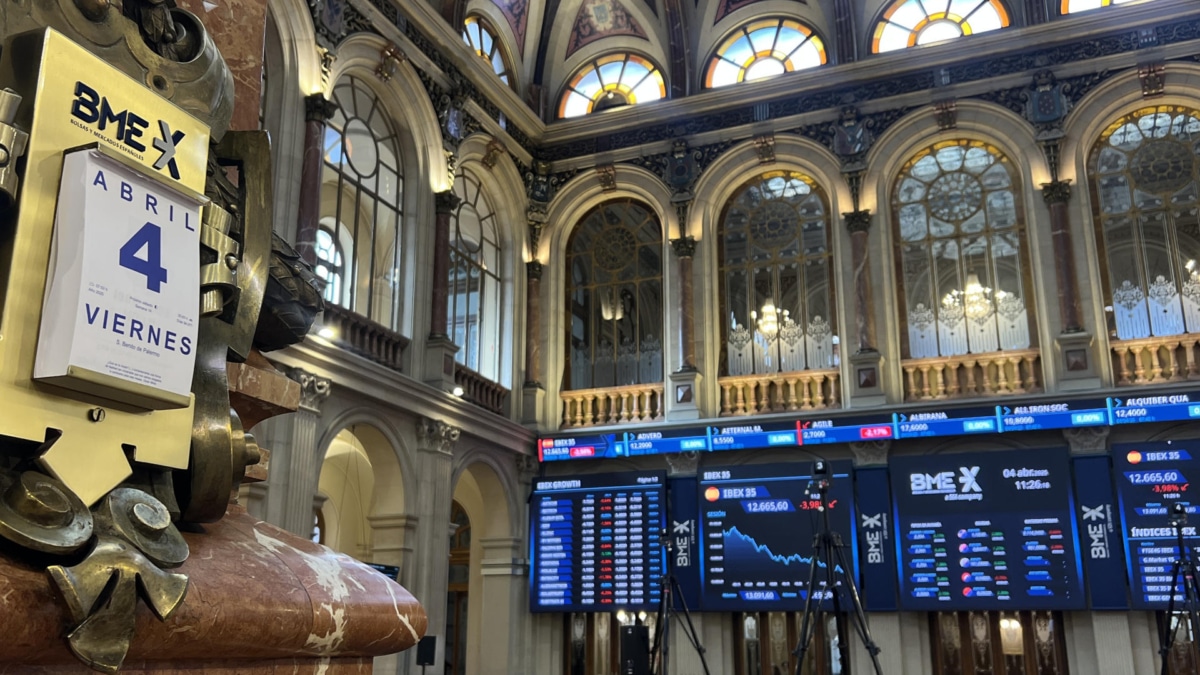 La Bolsa de Madrid, este viernes 4 de abril de 2025.