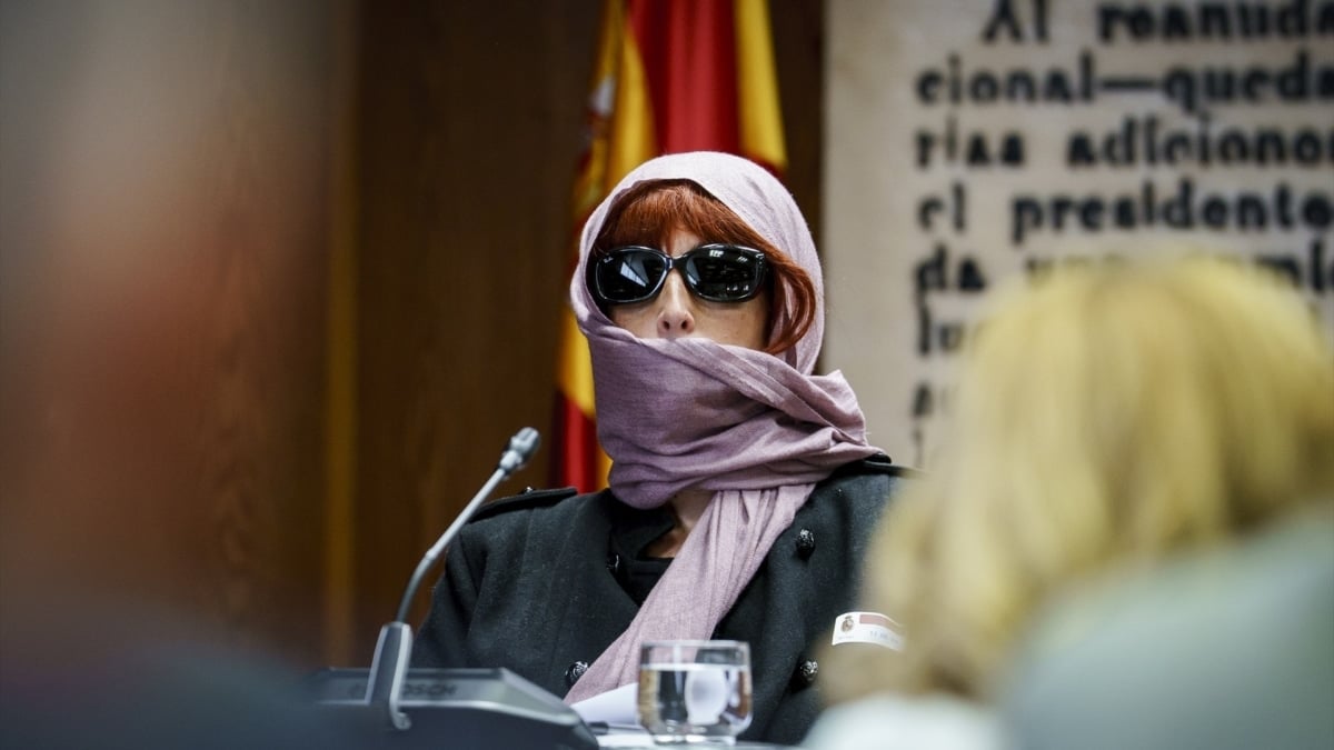 Tapada y sin declarar: así ha comparecido en el Senado la expareja de Koldo
