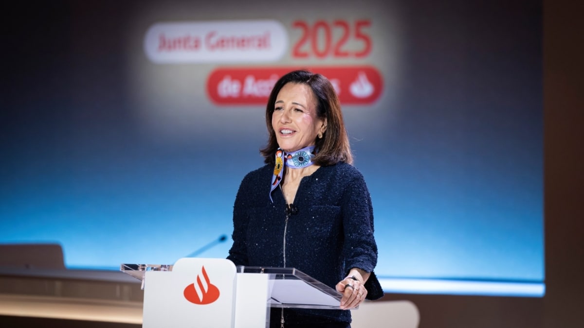 Ana Patricia Botín durante la Junta General de Accionistas 2025 del Banco Santander.
