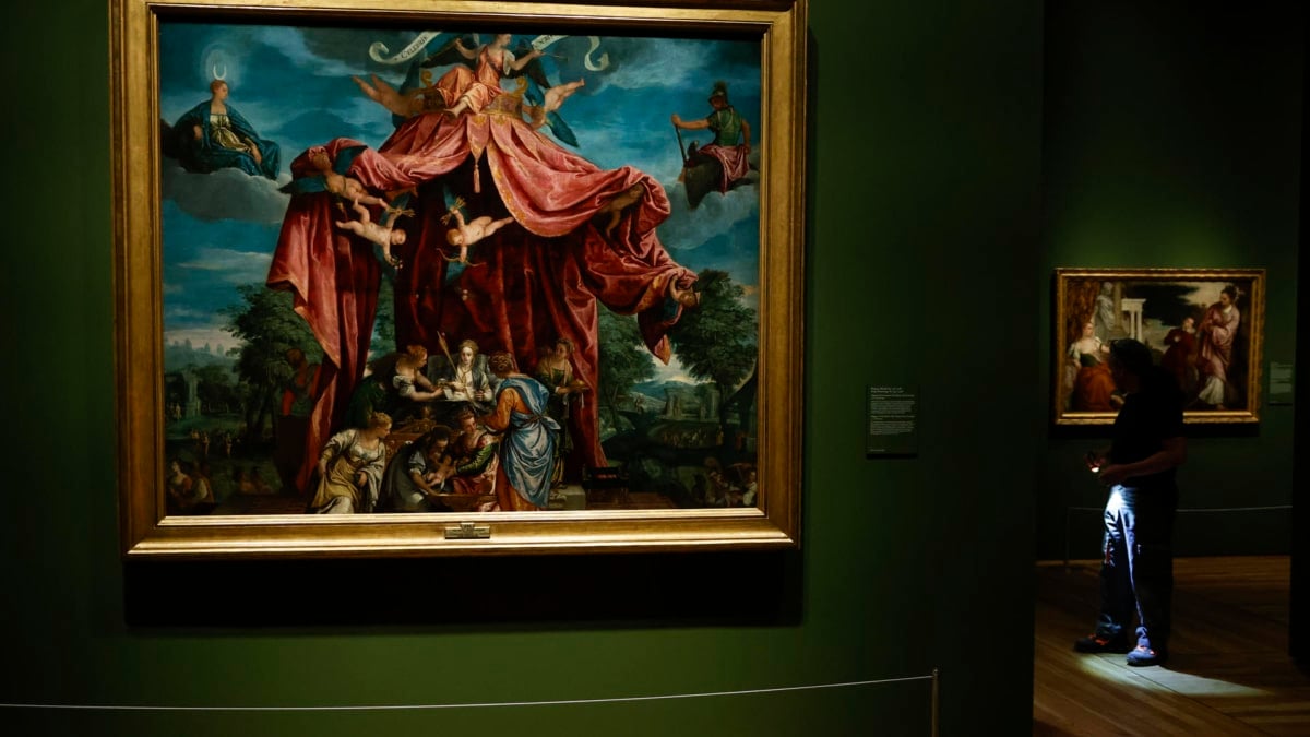 La obra 'Alegoria del nacimiento del infante don Fernando' (Parrasio Micheli - Paolo Fiammingo), este lunes en el Museo del Prado