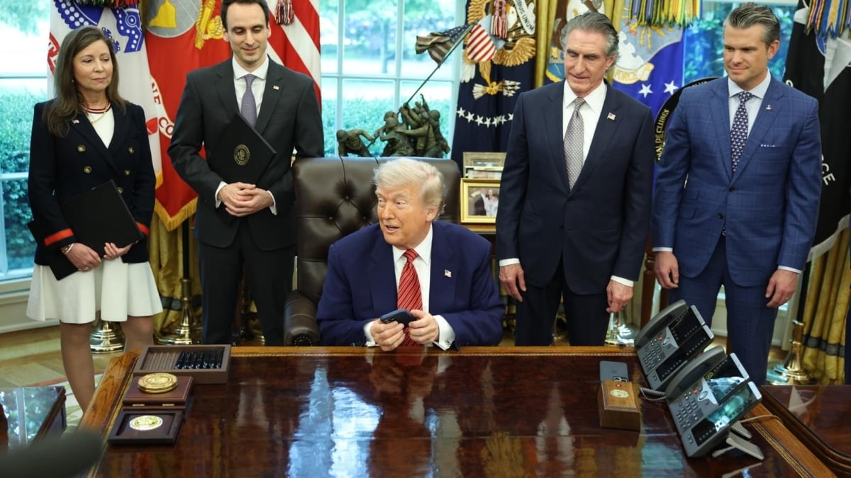 Donald Trump, este viernes en el Despacho Oval.