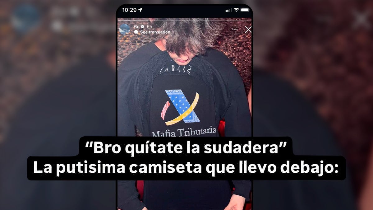 Alcasec con una camiseta contra la agencia tributaria
