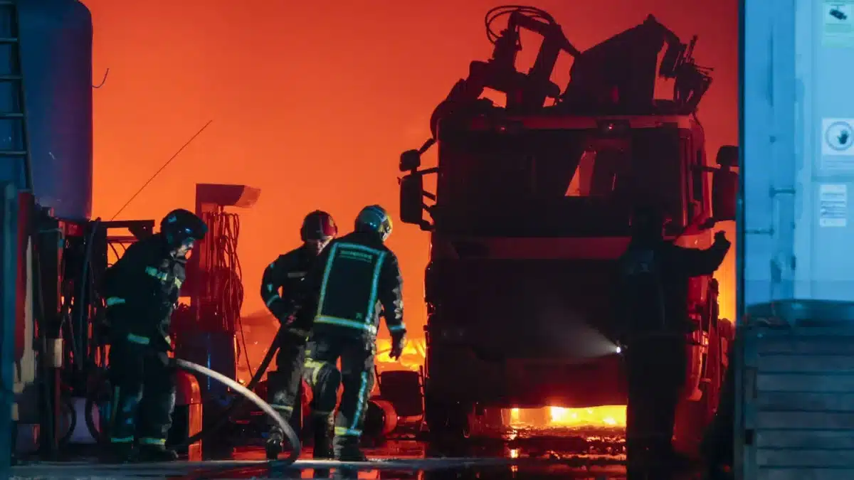 Extinguido espectacular incendio que puso en riesgo el Arenal Sound