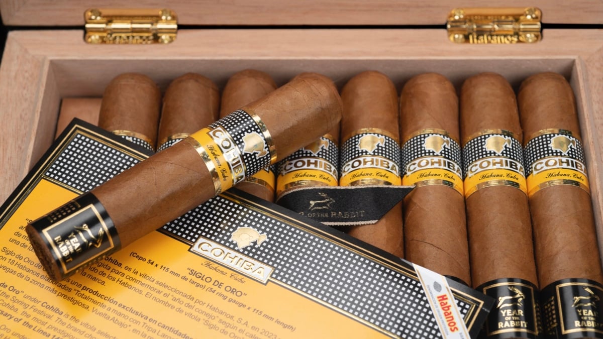 Caja de puros habanos de la marca Cohiba.
