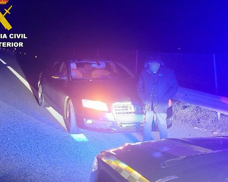 Guardia Civil detiene hombre de 74 años por circular 20 kilómetros en sentido contrario en la AP-7