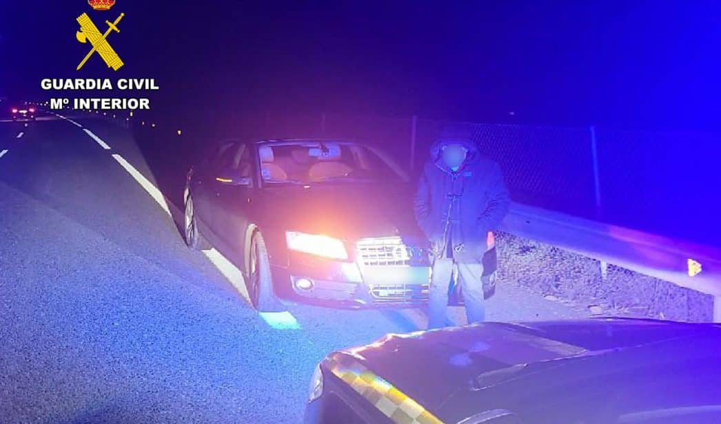 Guardia Civil detiene hombre de 74 años por circular 20 kilómetros en sentido contrario en la AP-7