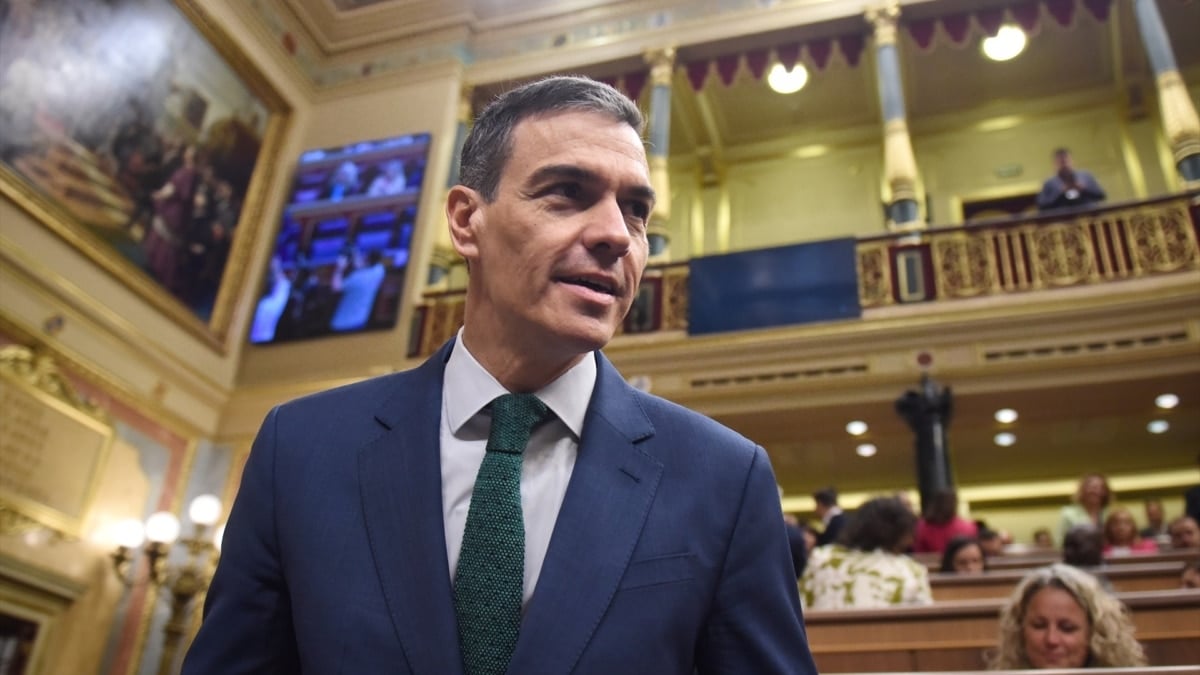 El presidente del Gobierno, Pedro Sánchez, en un control al Ejecutivo en el Congreso