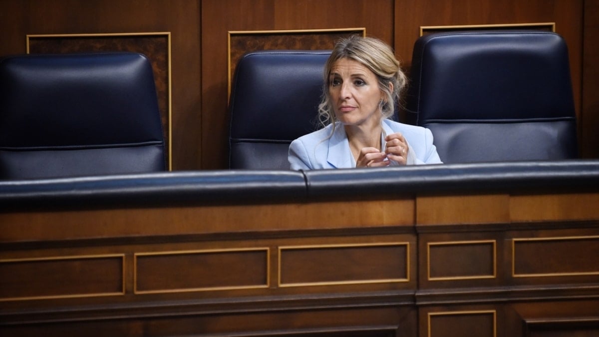 La vicepresidenta primera del Gobierno y ministra de Trabajo, Yolanda Díaz, este miércoles en el Congreso
