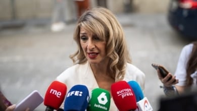 Yolanda Díaz habla del "despido de 5.000 personas" para oponerse a la OPA del BBVA al Sabadell