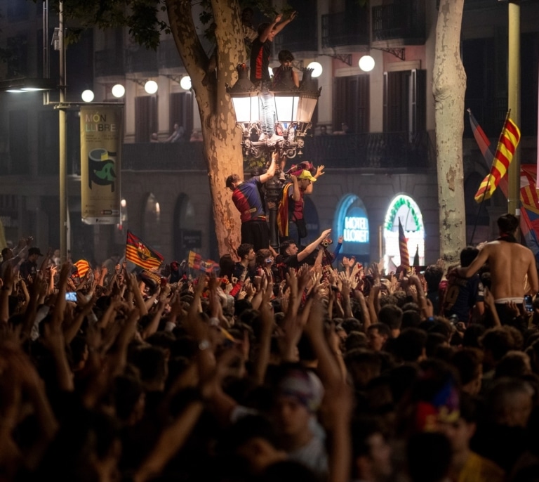 Siete detenidos en Barcelona durante la celebración de La Liga