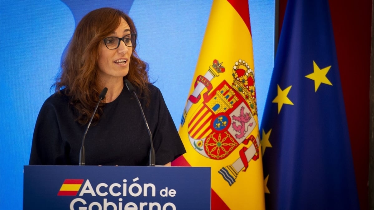 La ministra de Sanidad, Mónica García, durante un acto sobre políticas públicas de salud, en Madrid (España).