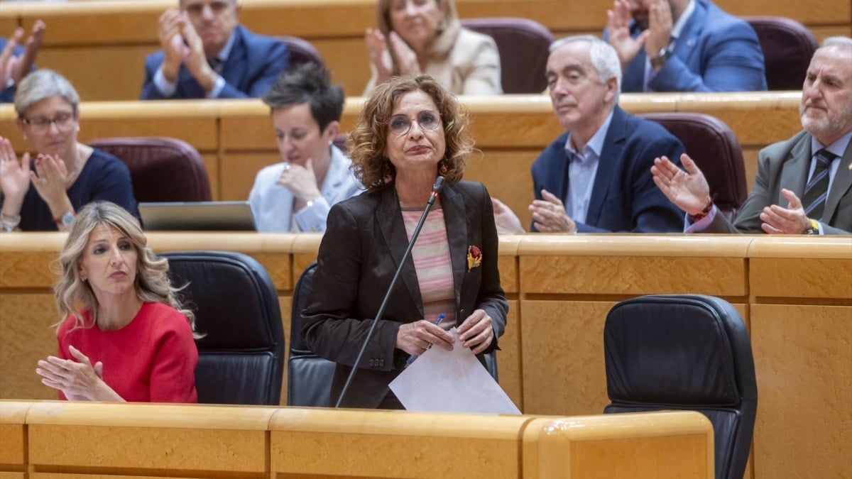 La vicepresidenta primera y ministra de Hacienda, María Jesús Montero, a 27 de mayo de 2025, en Madrid (España).
